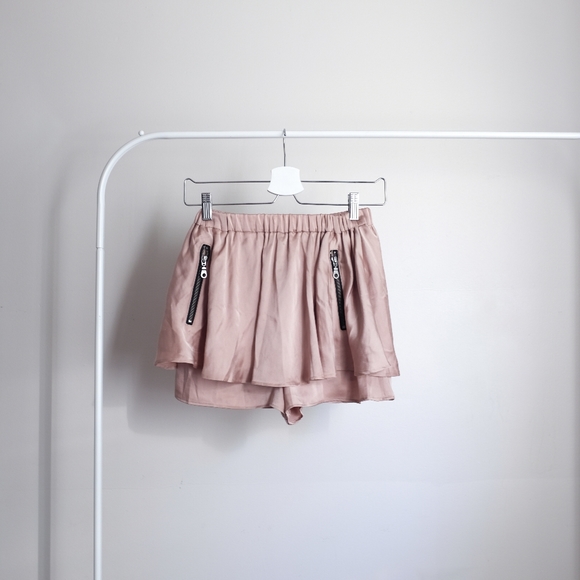 Dusty Rose Satin Shorts - Picture 1 of 2